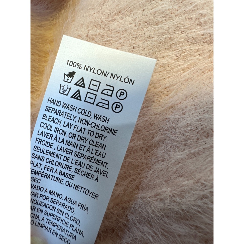NWT Lucky Brand Pink Fuzzy Eyelash Knit Crew Neck Sweater Large Stretch Cozy - Picture 9 of 15